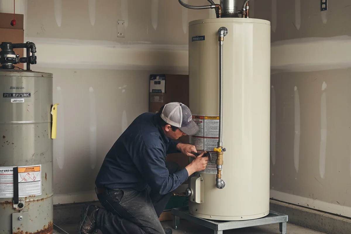 Water heater and shutoff valve replacement in Kempton