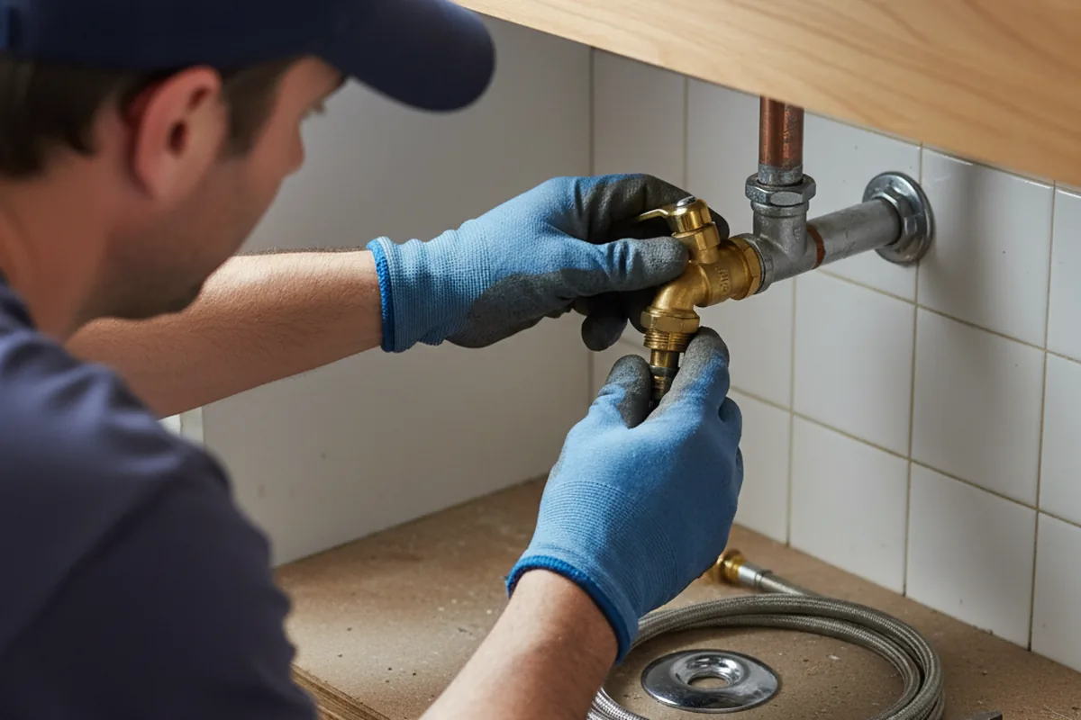 Shutoff valve and fitting work during Emergency Plumbing in Kempton